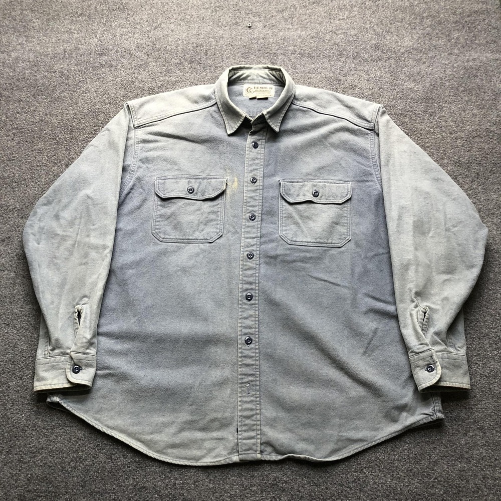 Bemidji Woolen Mills Shirt Mens 2XL Gray Long Sleeve Button Up Workwear USA